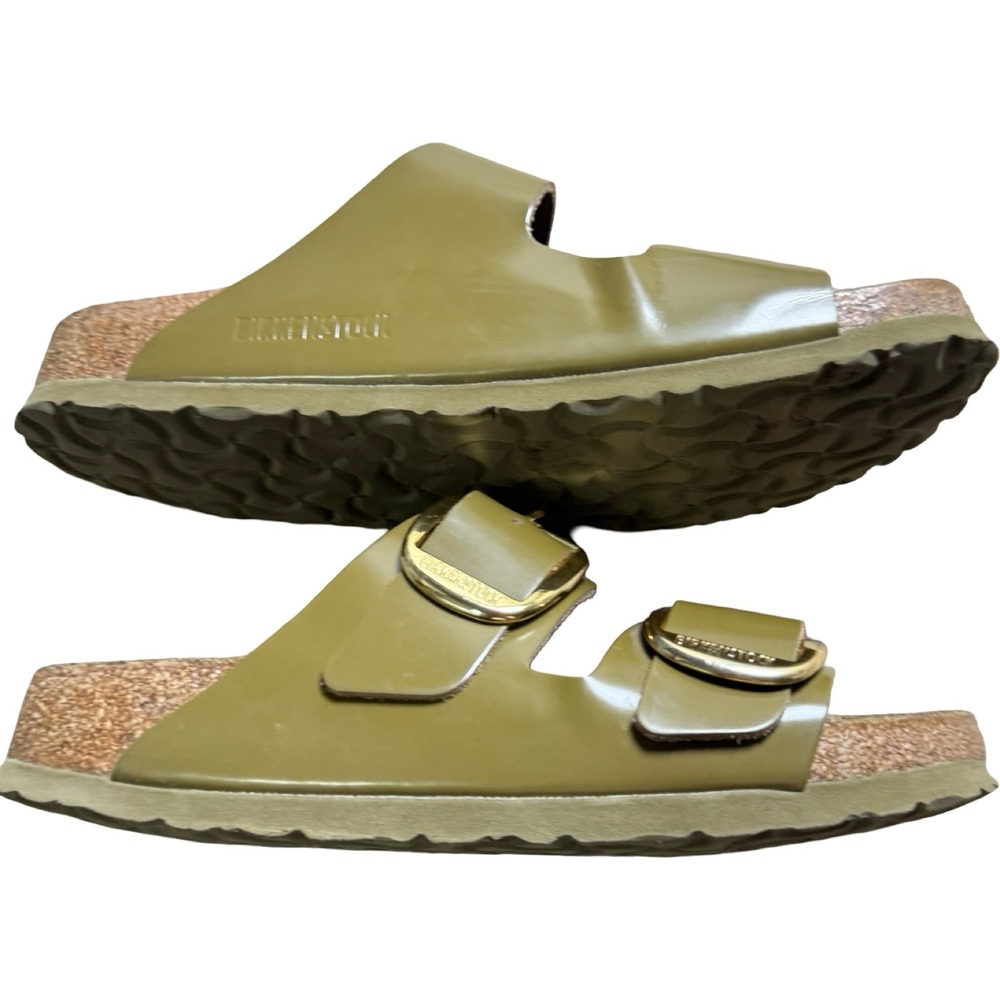Birkenstock Arizona Big Buckle Patent Mud Green Sandals EU 38 US 7 Women - Picture 2 of 7